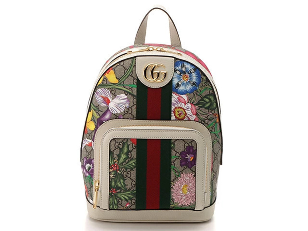 Gucci GG Supreme Flora Flower Backpack
